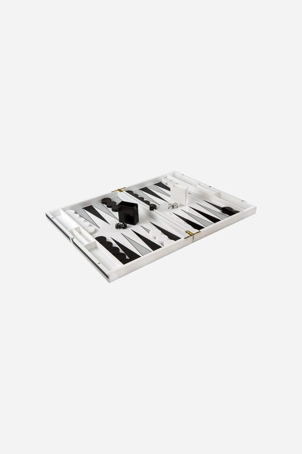 Black and White Lucite Backgammon Set