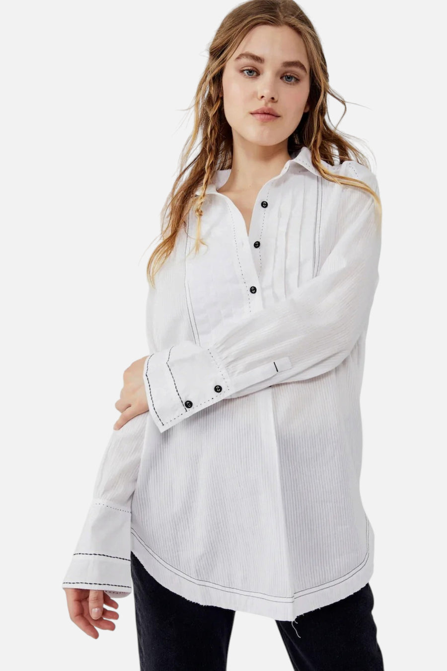 Black Tie Tux Shirt White – front view