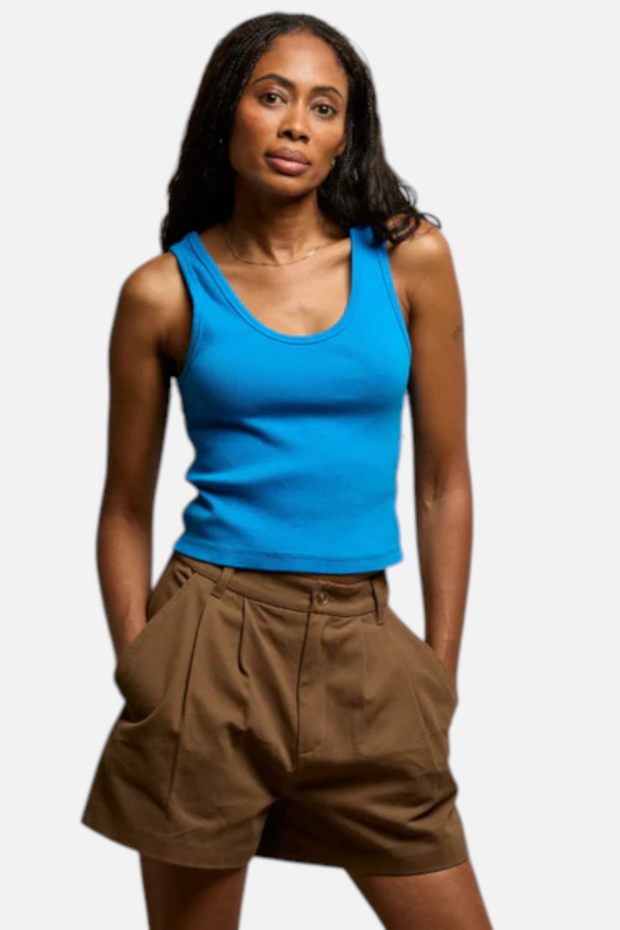 Perfect White Tee Blondie Tank in Cobalt Blue
