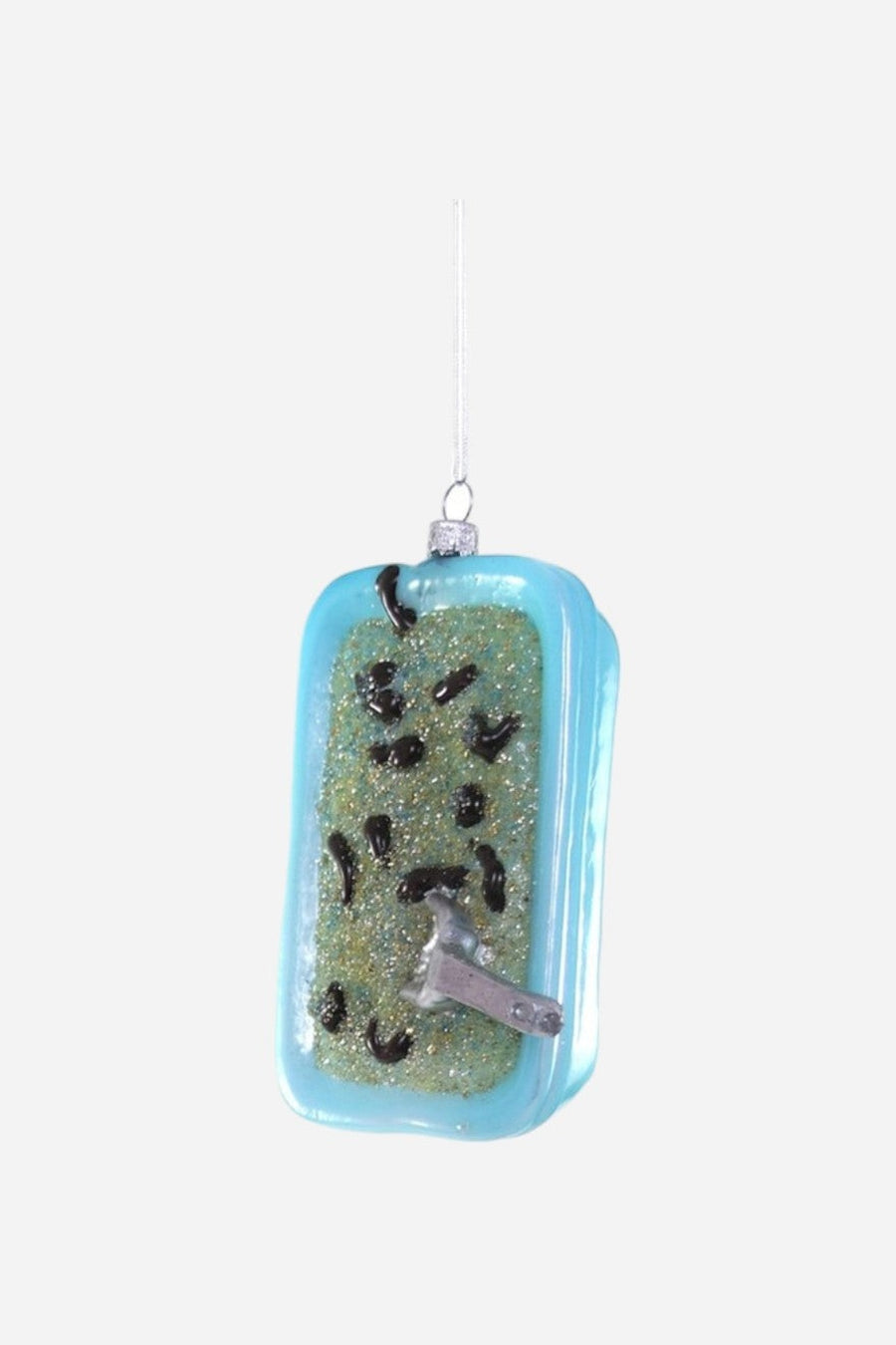 Blue Litter Box Ornament – three-quarter view