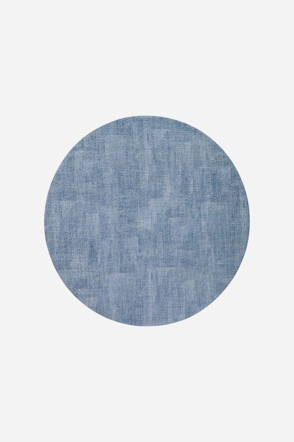 Bodrum Group Set Of 4 Luster 16" Round Placement Mats In Ice Blue