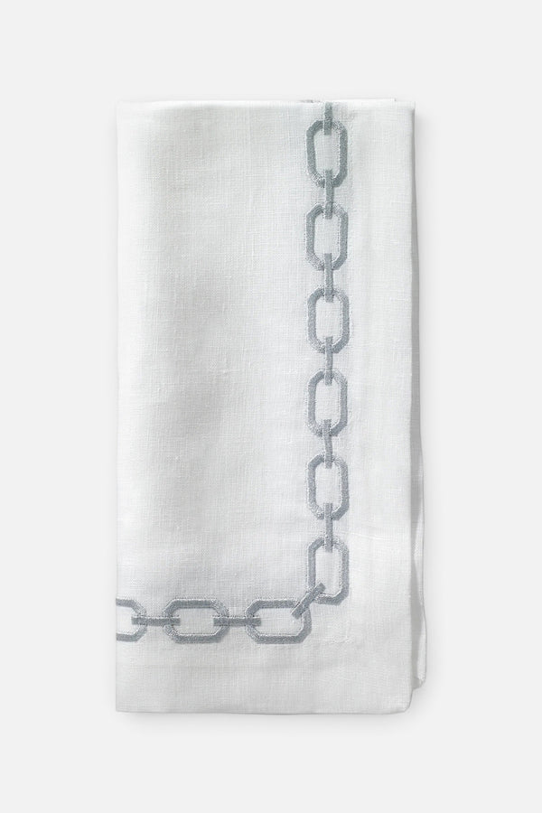 Bodrum Linen Napkins in Silver Chains, Set of 4