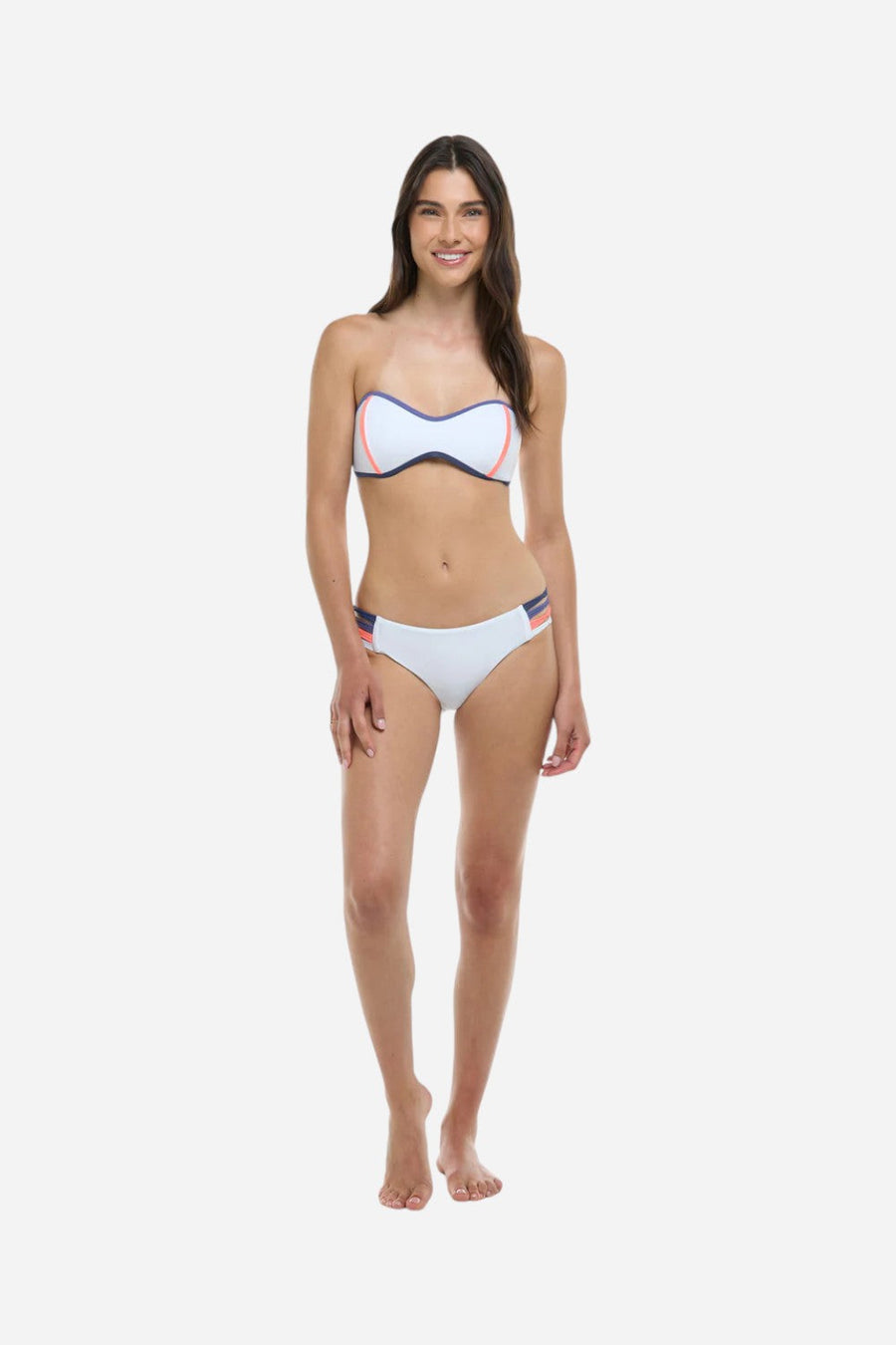 Body Glove Vibration Tainted Love Retro Bandeau in Snow/Vibration – flat lay