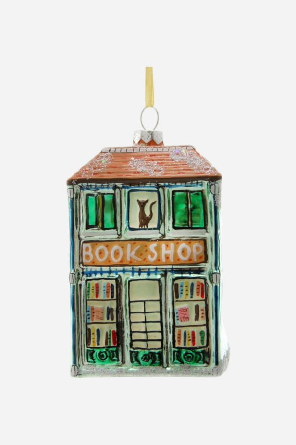 Book Shop Glass Ornament