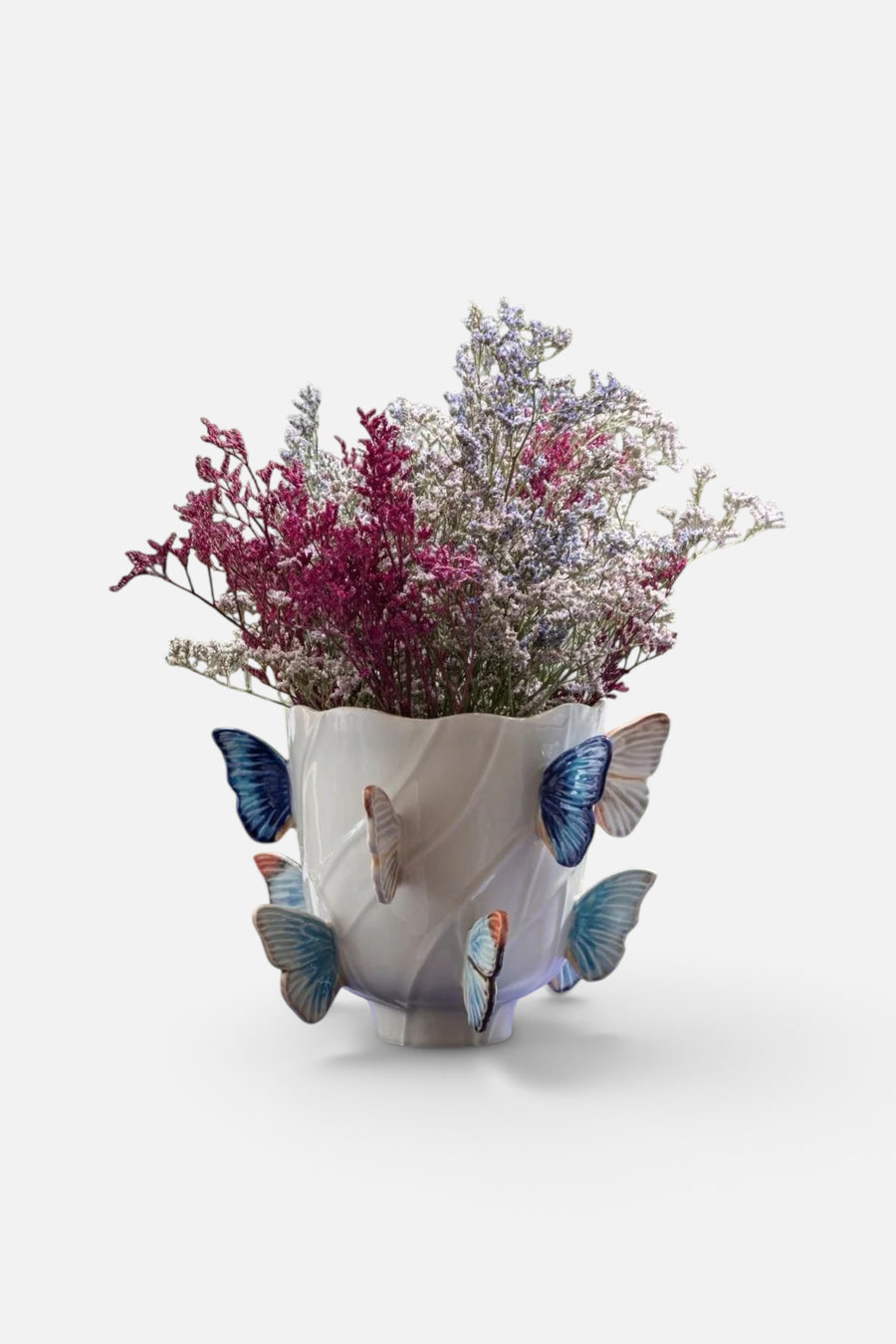 Bordallo Pinheiro Cloudy Butterflies Vase – side view