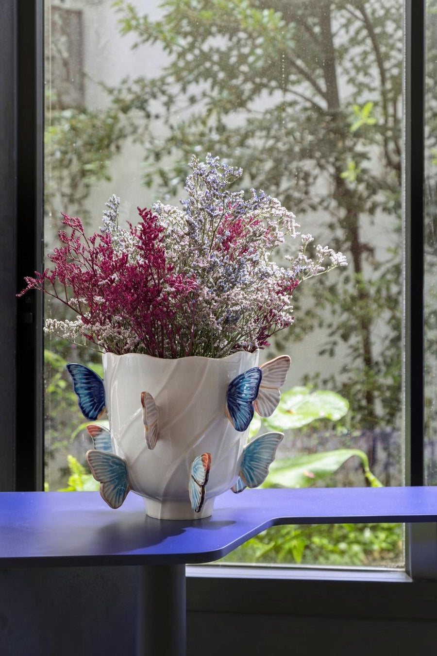 Bordallo Pinheiro Cloudy Butterflies Vase – side view