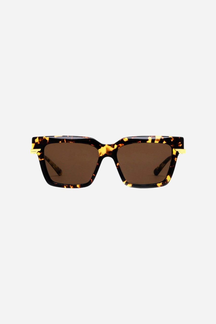 Bottega Veneta Havana/Gold Sunglasses with Brown Lenses – back view