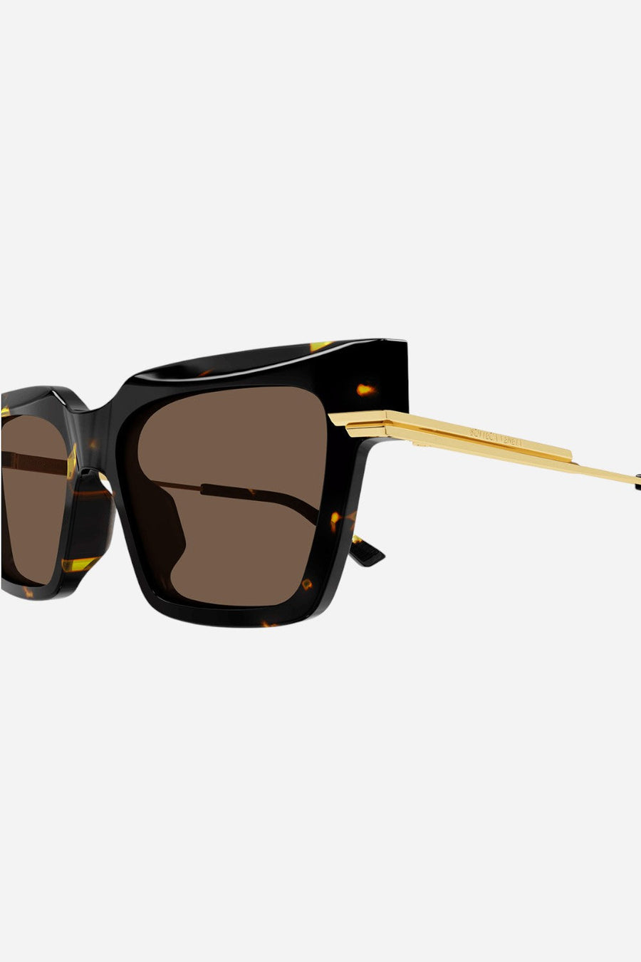 Bottega Veneta Havana/Gold Sunglasses with Brown Lenses – side view