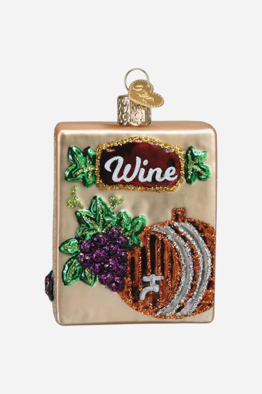 Boxed Wine Ornament – back view