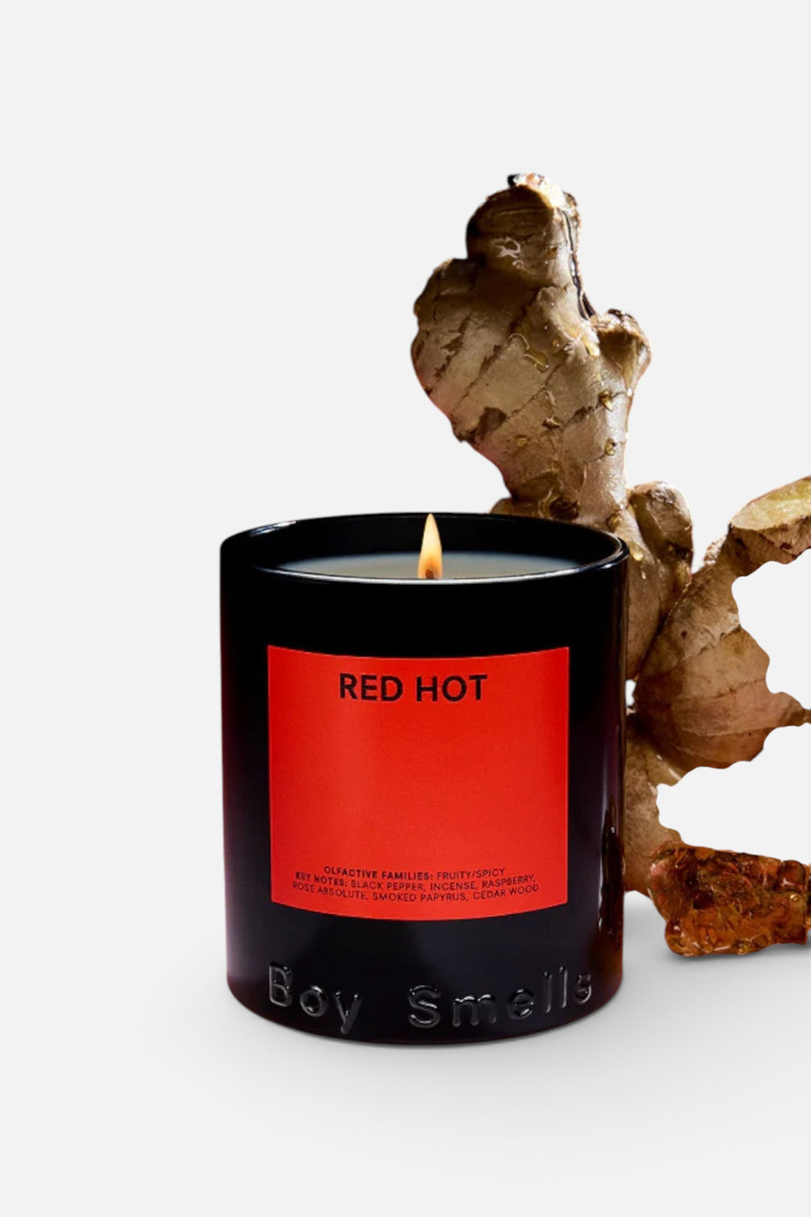 Boy Smells Red Hot Candle – flat lay