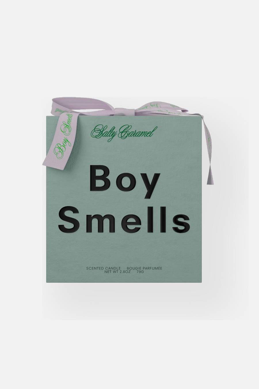 Boy Smells Salty Caramel Holiday 8.5 OZ Candle – back view