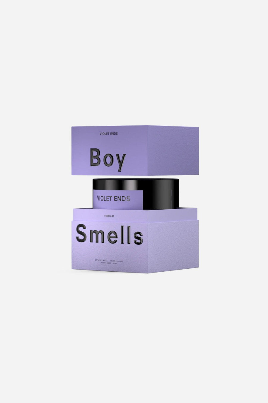 Boy Smells Violet Ends Candle – back view