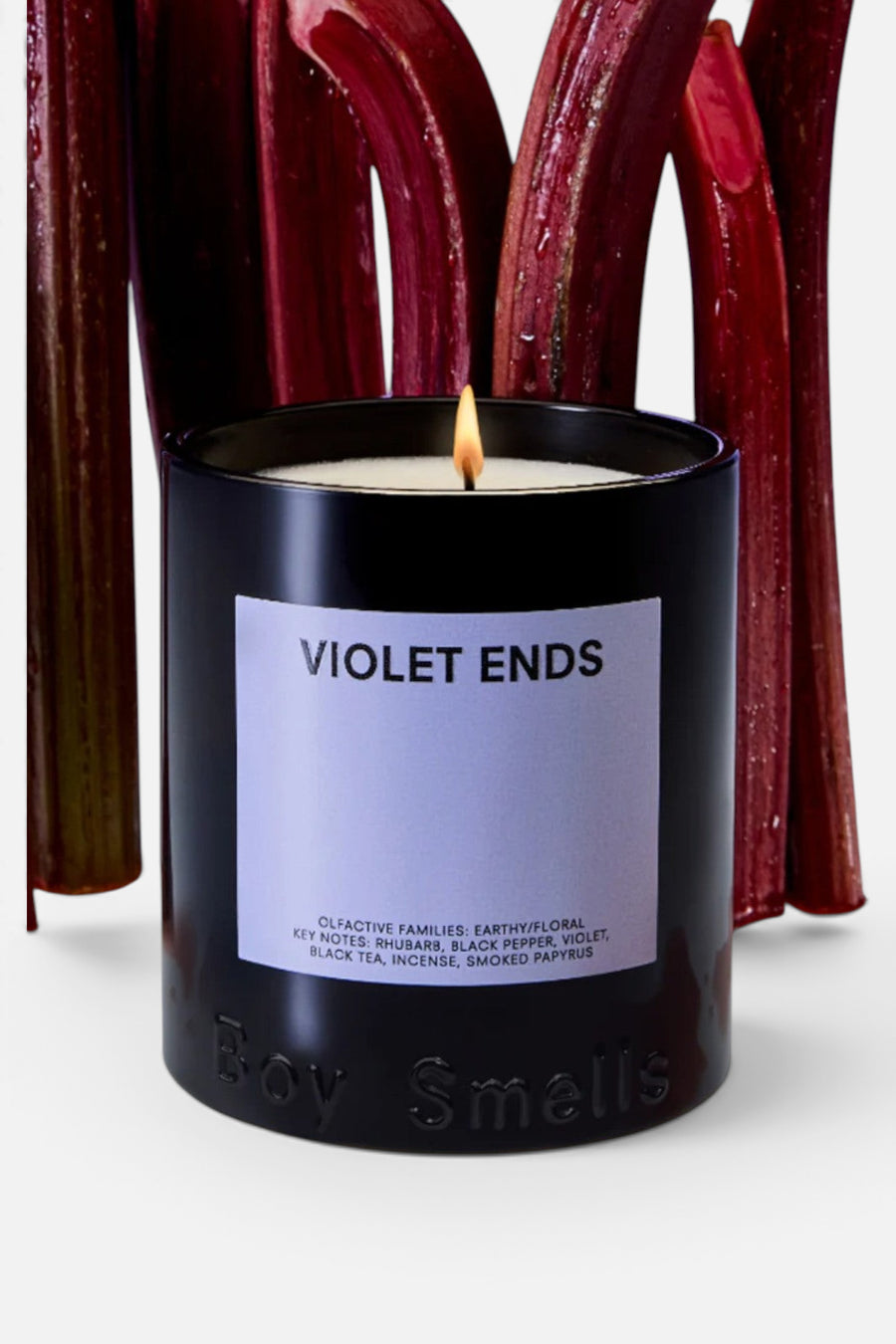 Boy Smells Violet Ends Candle – detail