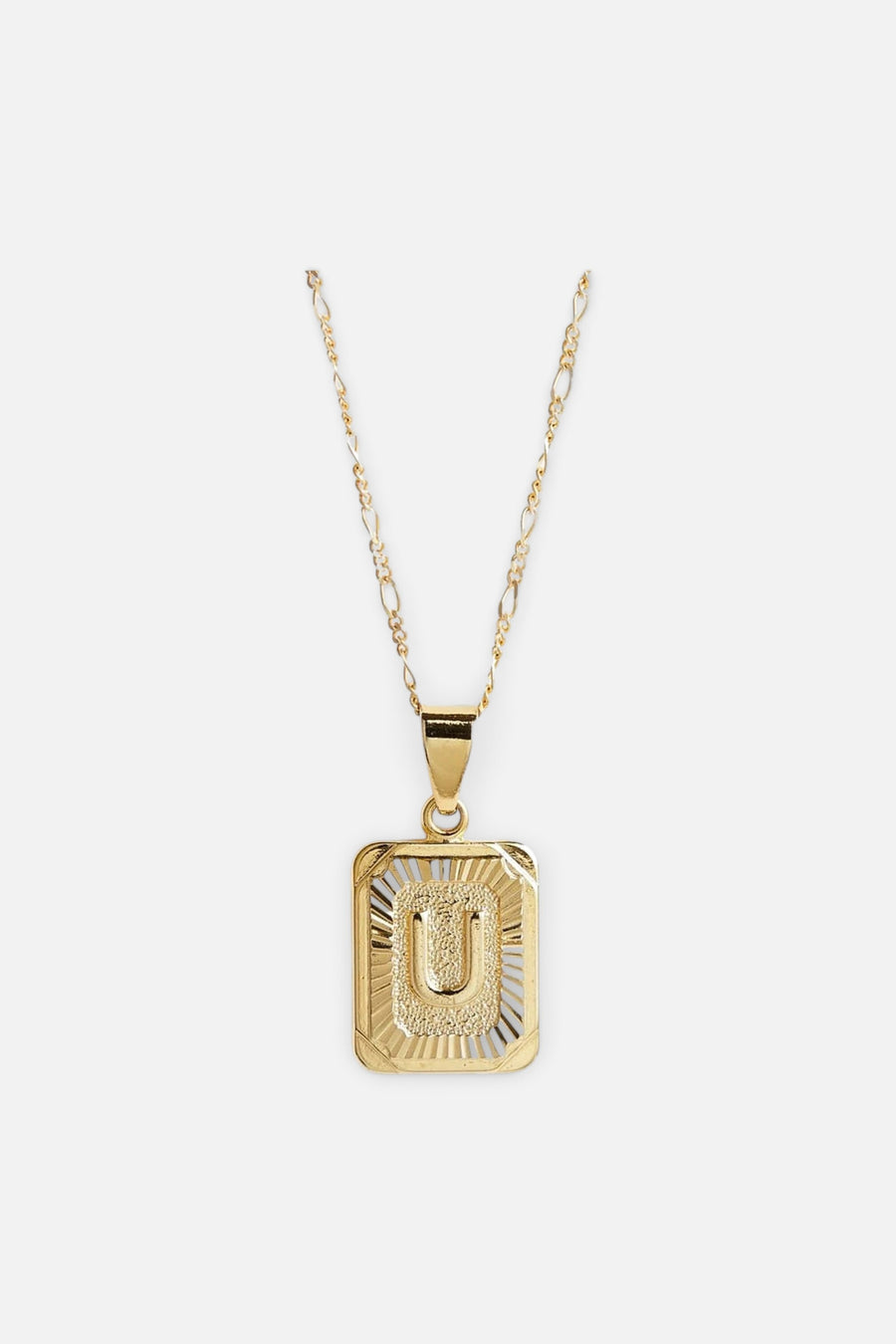 Bracha Initial Gold Filled Necklace in the letter E – front view
