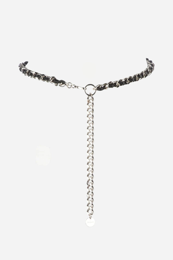 Brave Leather Doone Pebbled Belt in Black Nappa Leather - Silver