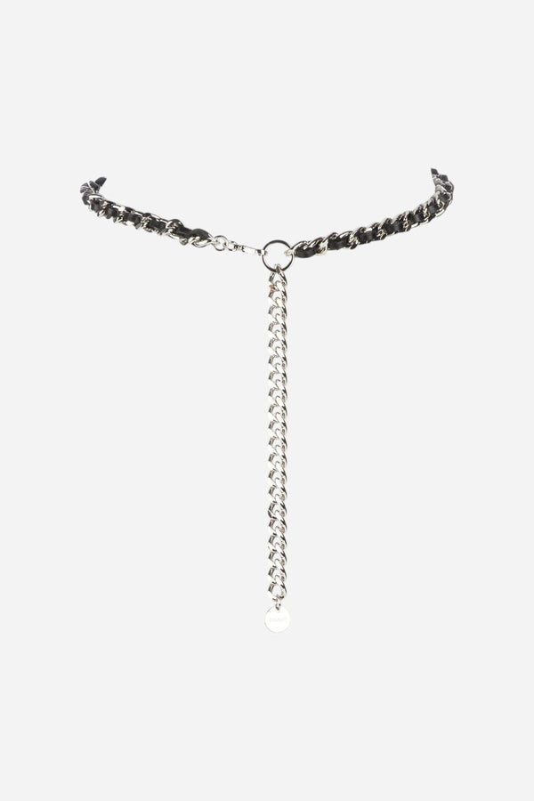 BRAVE Leather Doone Pebbled Belt in Black-Silver