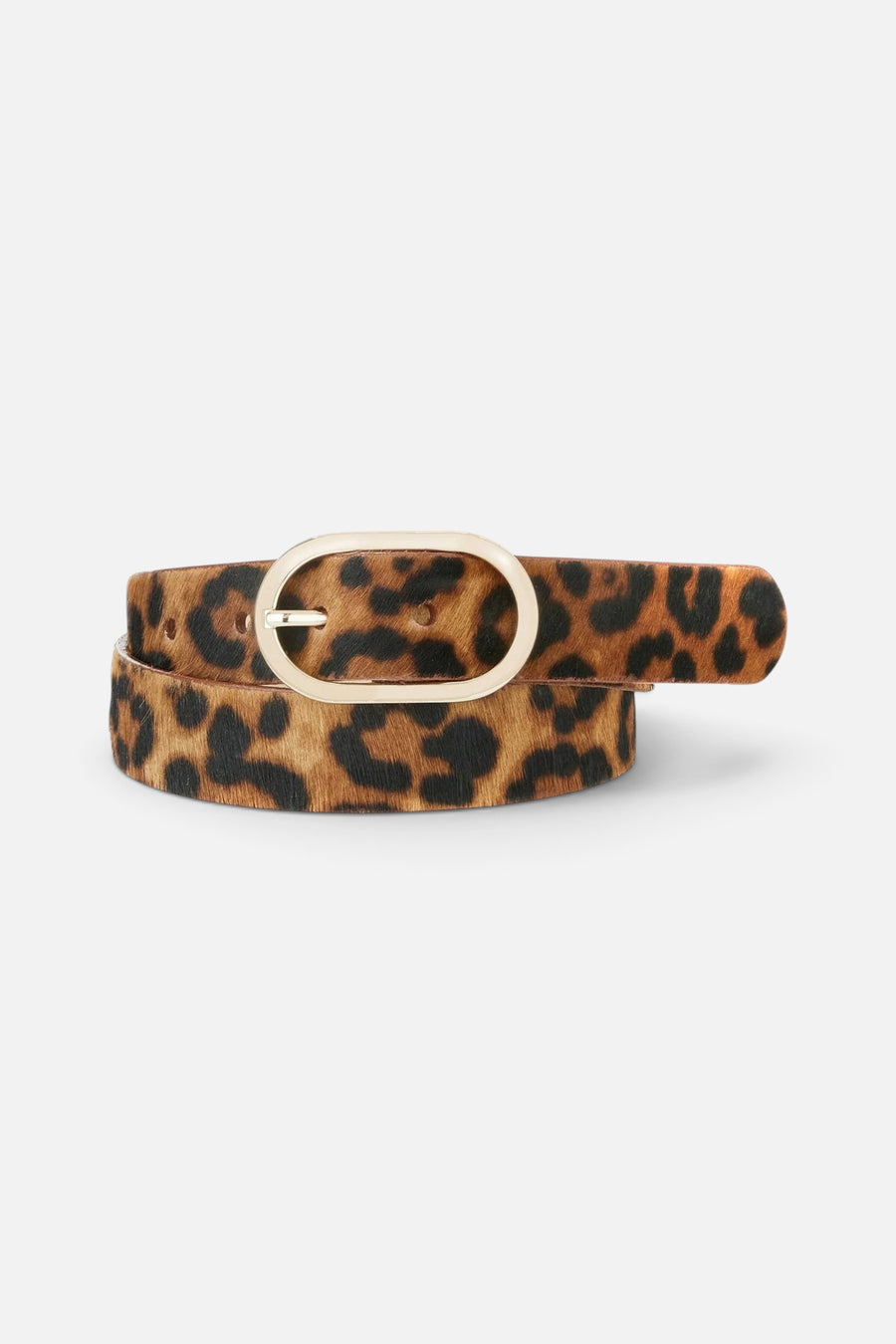 Brave Leather Ltd Kezia Hair-On Belt in Persian Leopard – front view