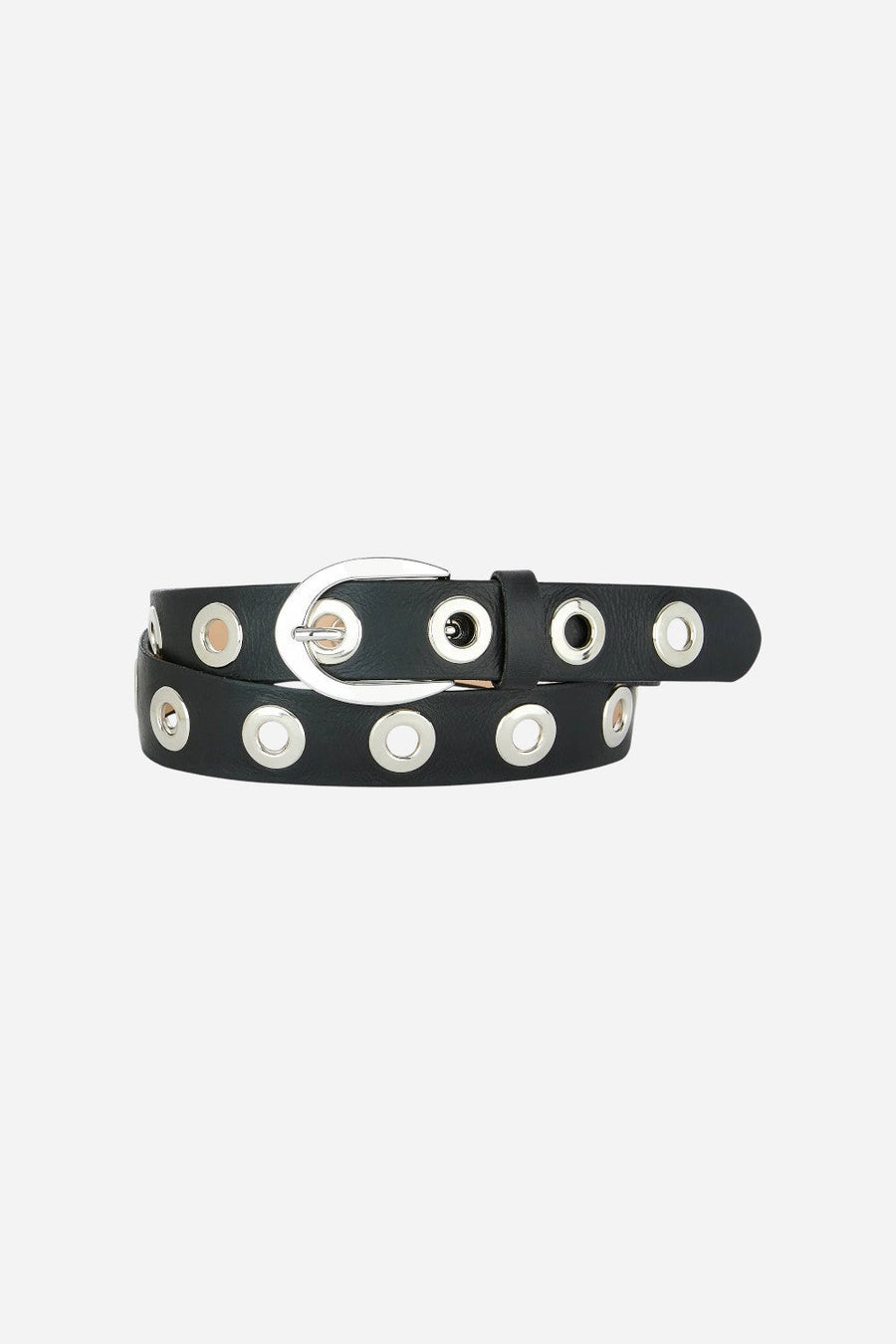 Brave Leather LTD Leah Napa Belt in Smooth Black - Silver – front view