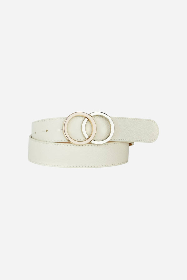 BRAVE Leather Otir Pebbled Belt in Marble