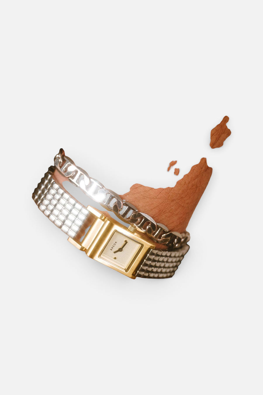 Breda Revel Bracelet Watch in Gold/Silver/Ivory – detail