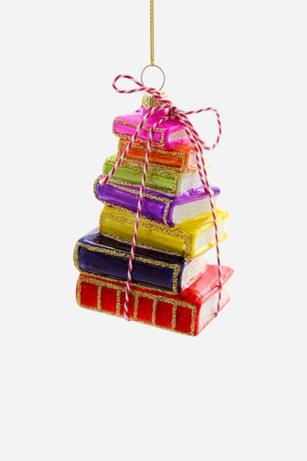 Bright Stacked Book Ornament