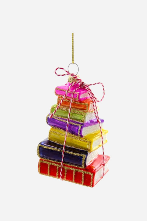 Bright Stacked Book Ornament