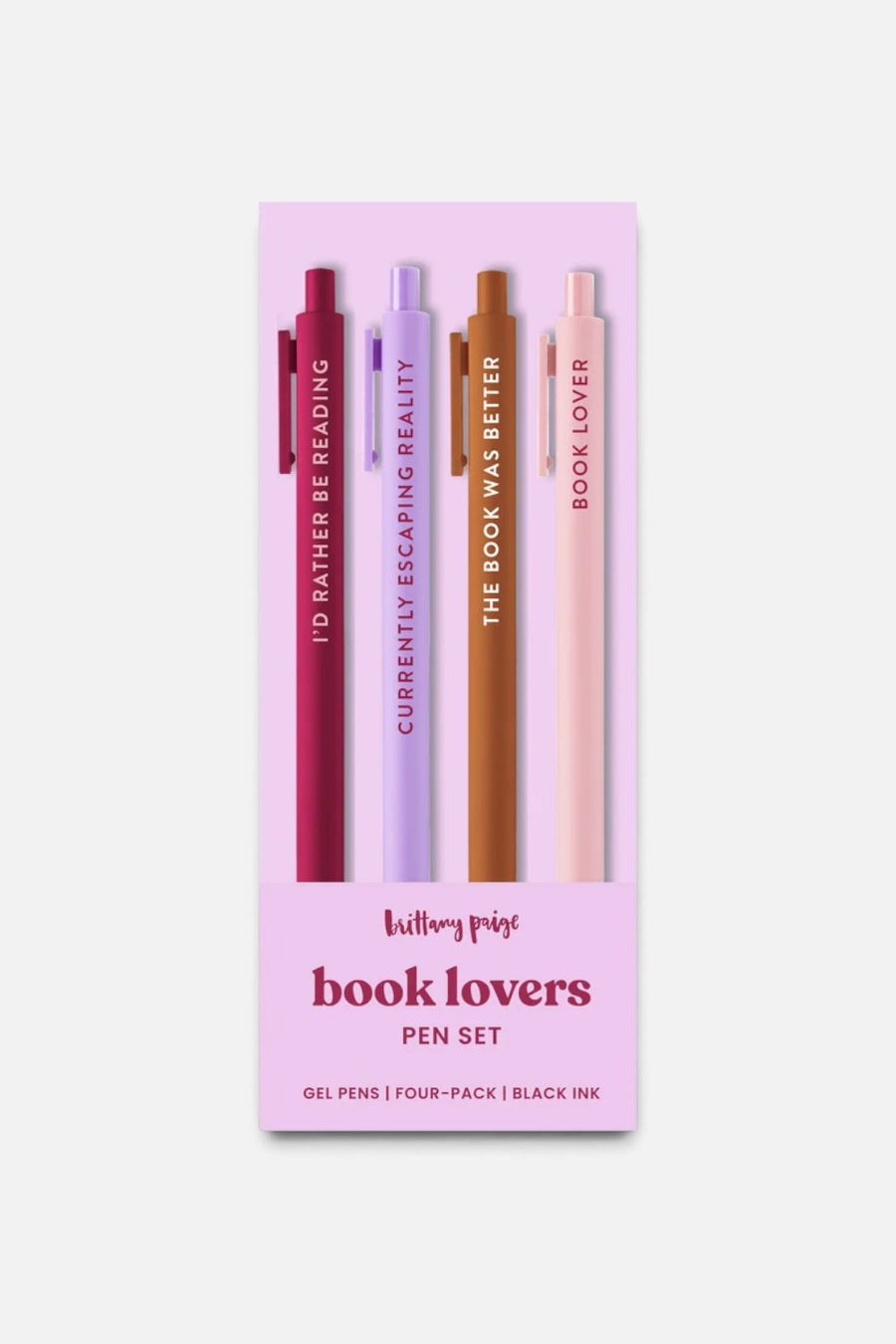 Brittany Paige Book Lovers Pen Set – back view