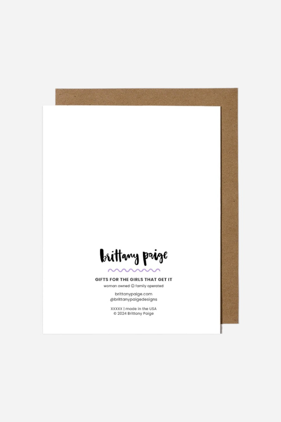 Brittany Paige Thanks For Killing The Bugs Card – back view
