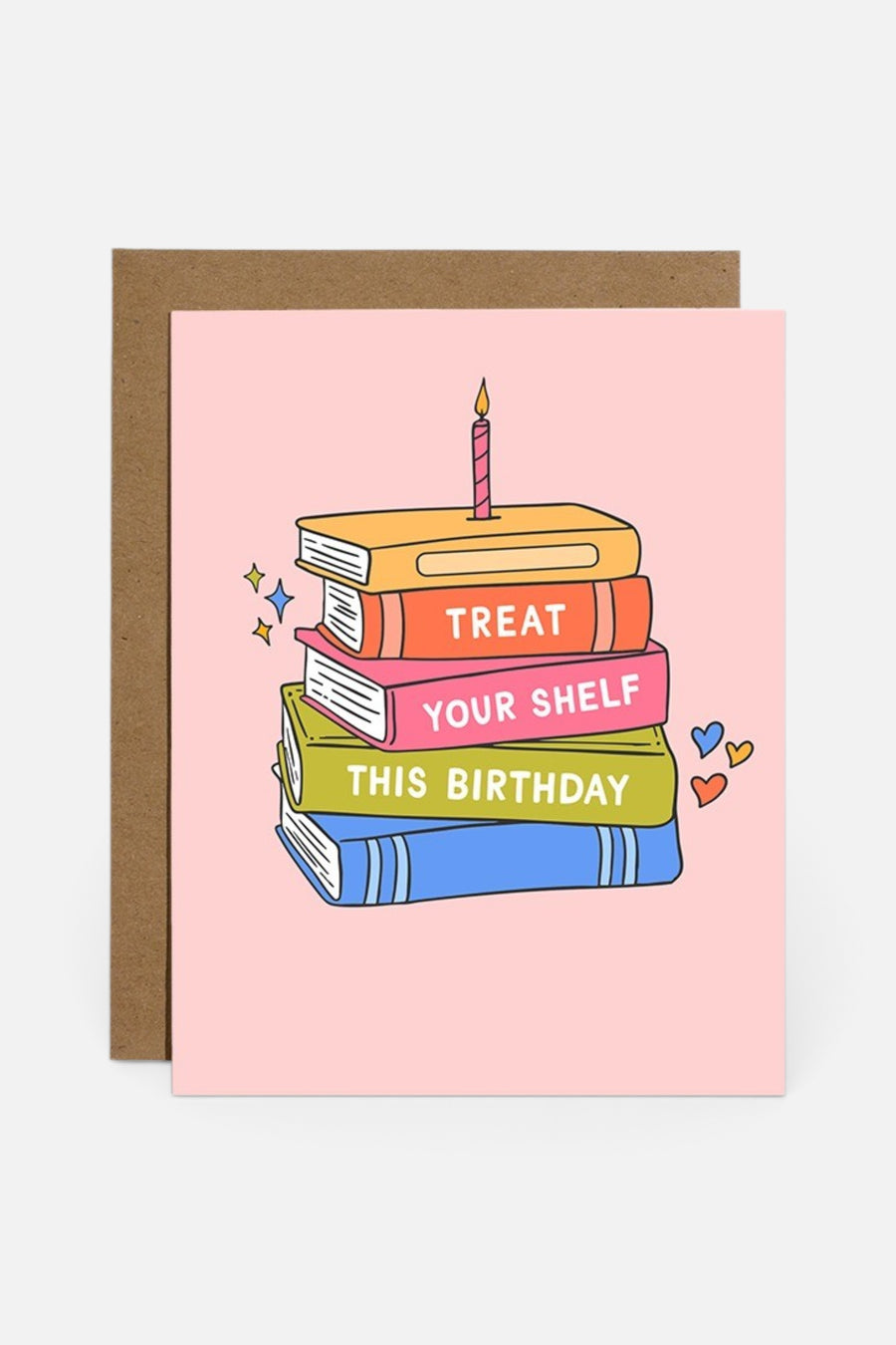 Brittany Paige Treat Your Shelf Bookish Birthday Card – front view