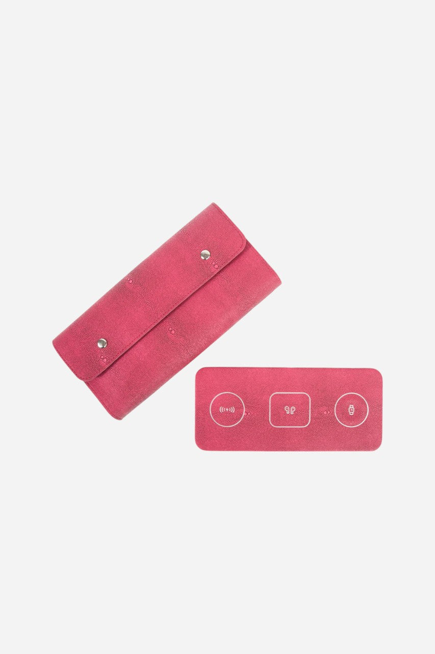 BROUK & CO. Ace 3-In-1 Wireless Charging Pad Fuschia – front view
