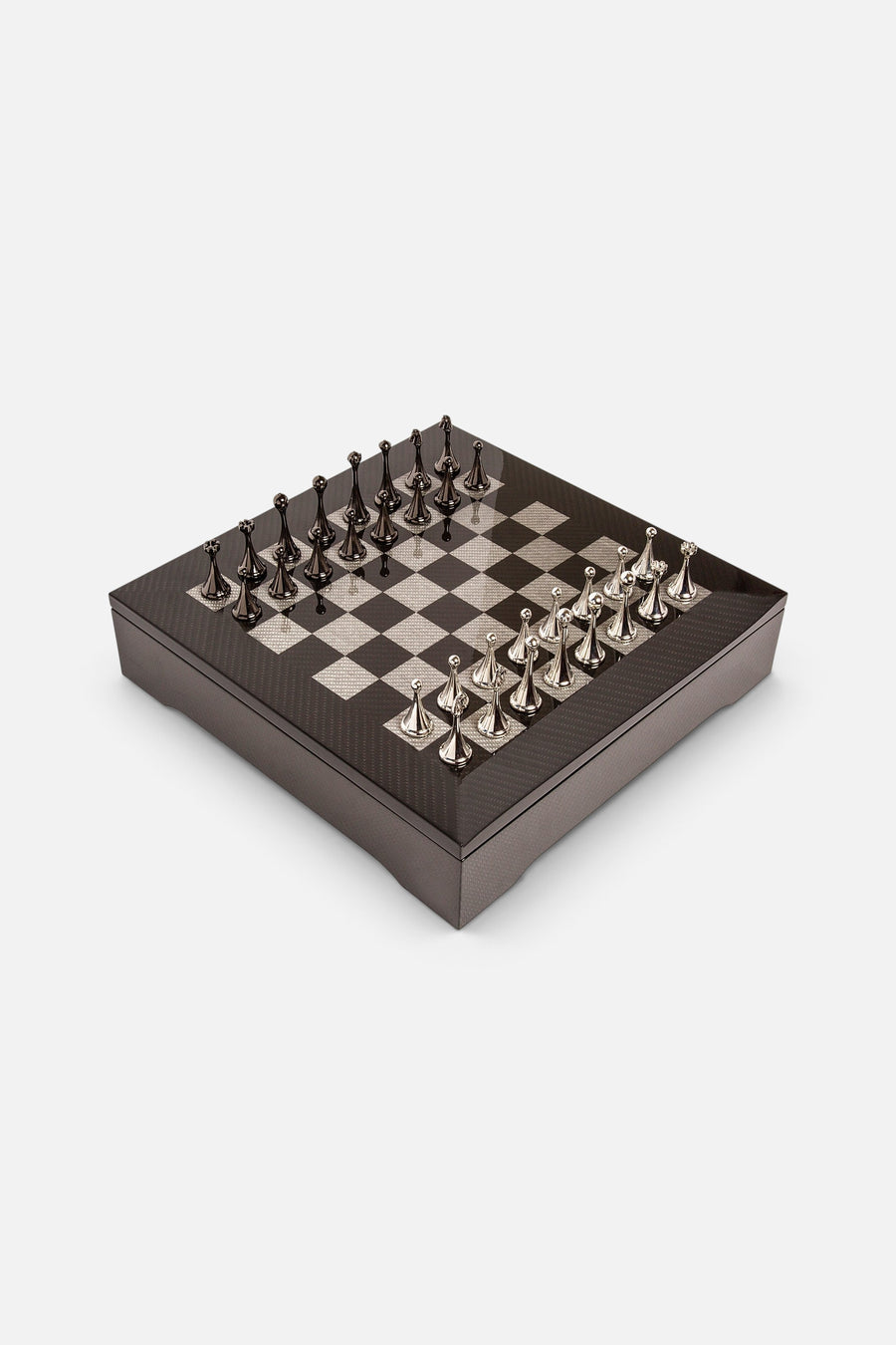 Brouk & Co. Classic Chessboard in Black and Silver – 2623 view