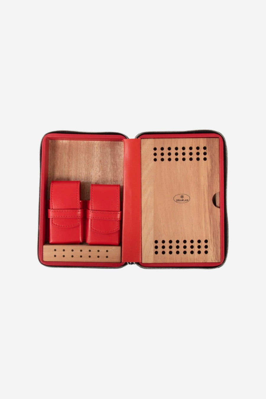 Brouk & Co. Devon Croco Cigar Travel in Black – detail
