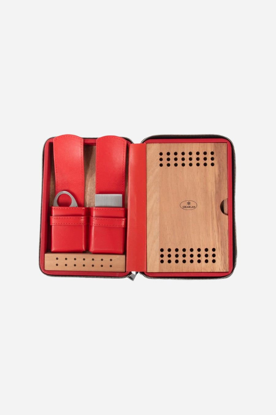 Brouk & Co. Devon Croco Cigar Travel in Black – flat lay