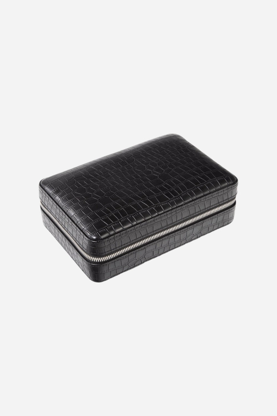 Brouk & Co. Devon Croco Cigar Travel in Black – side view