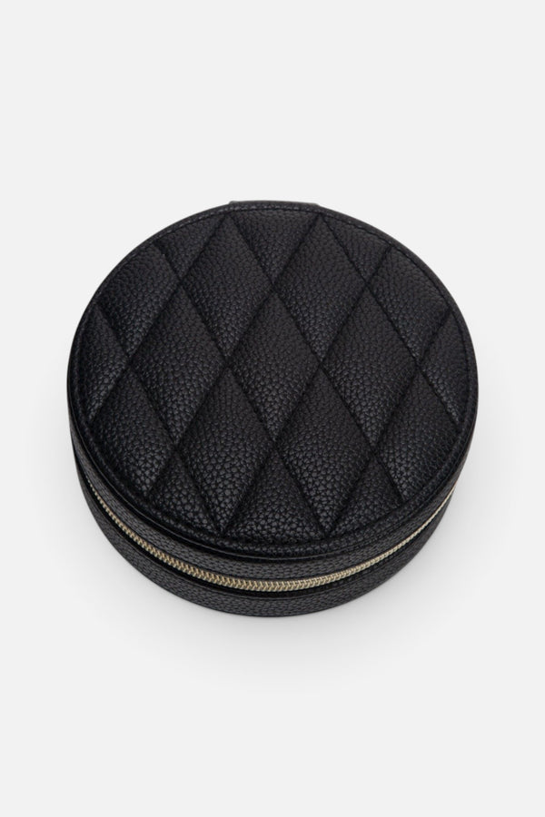 Brouk & Co. Leah Quilted Round Travel Jewelry Case