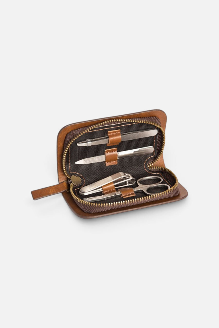 Brouk & Co. Manicure Set in Brown – front view