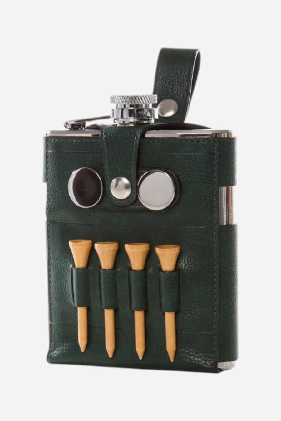 Brouk & Co. The Teed Up Flask in Green – side view