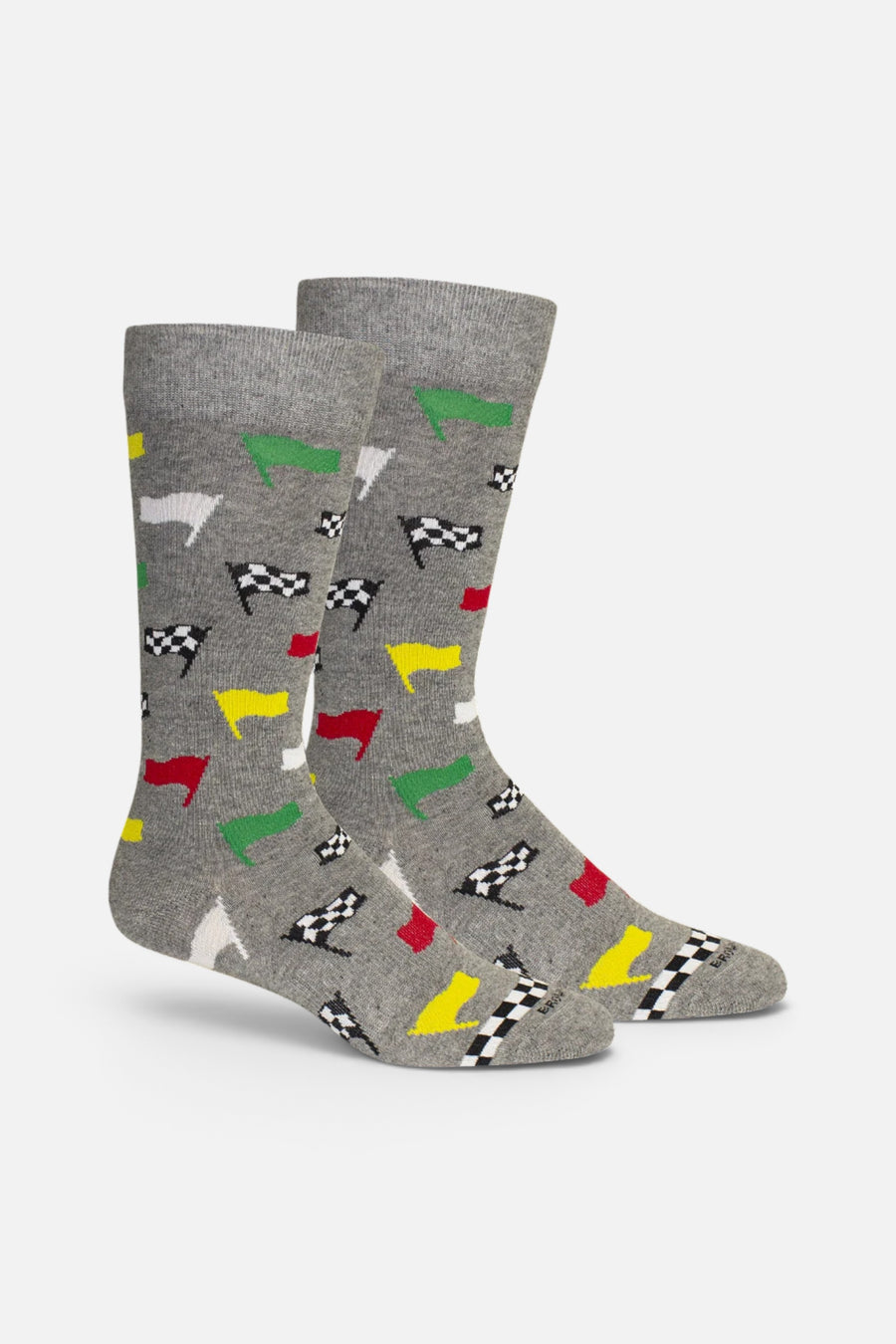 Brown Dog Socks Race Ya Socks in Light Grey Heather – front view