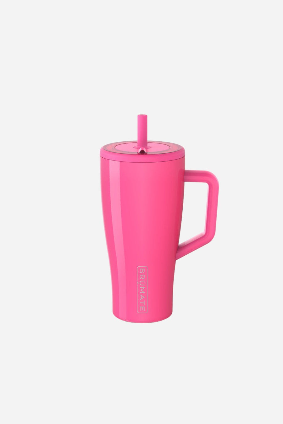 Brumate Era Straw Tumbler in Neon Pink - 30 Oz – front view