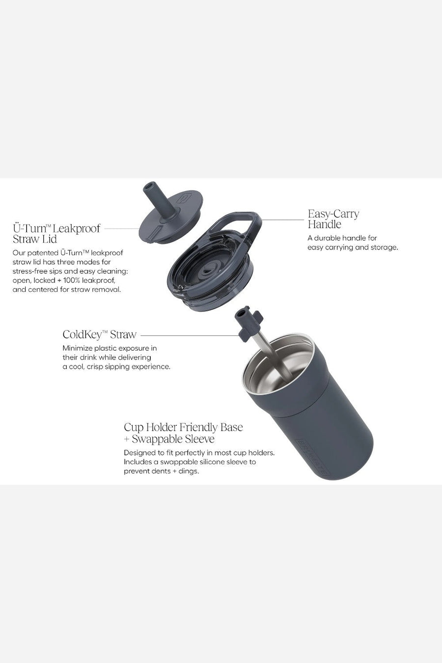Brumate Leap 12oz in Neutron – back view