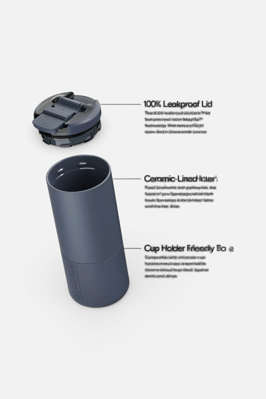 Brumate Strova 18oz Tumbler in Matte Black – side view