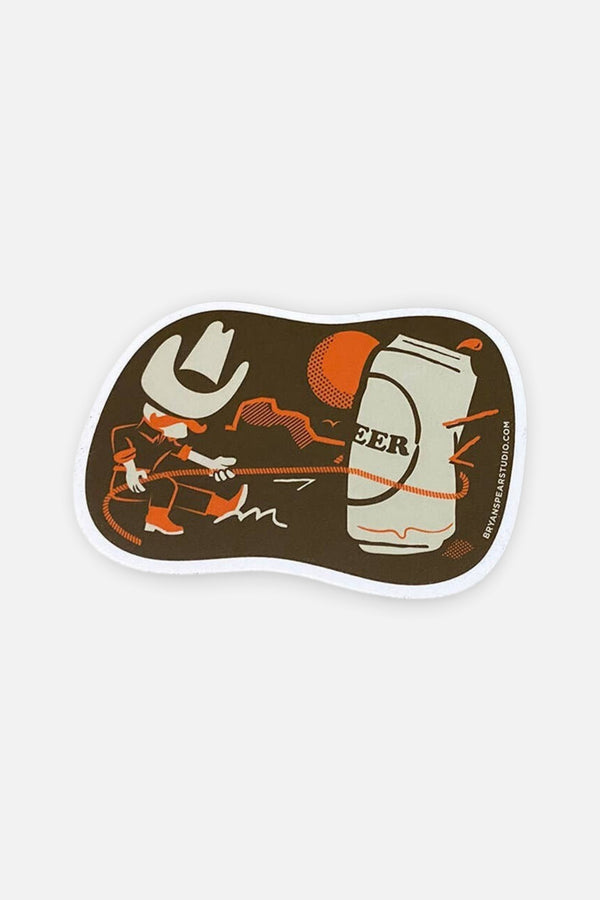 Bryan Spear Studio Beer Lasso Sticker