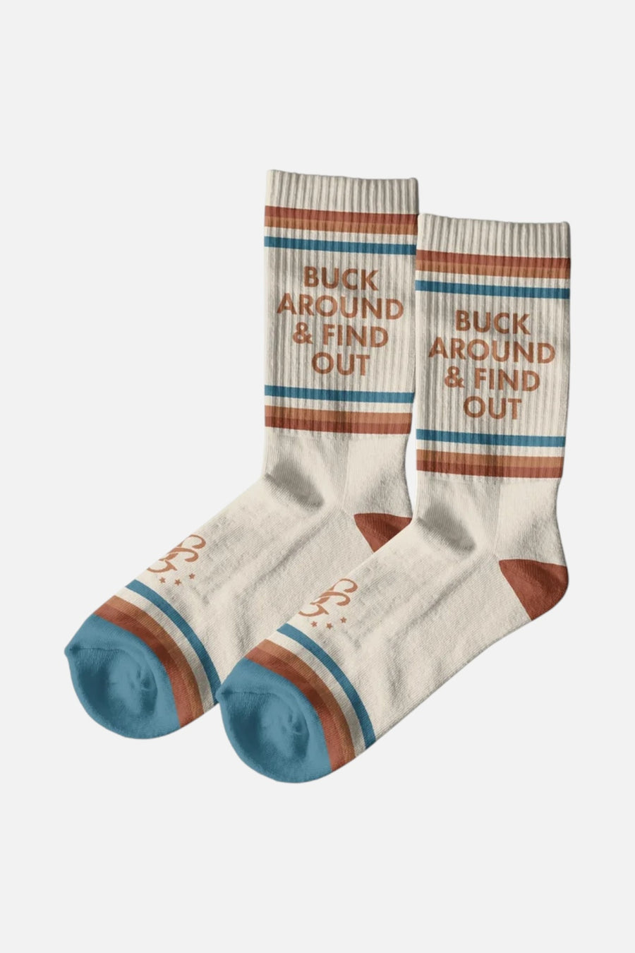 Buck Around and Find Out Ribbed Crew Socks – pair