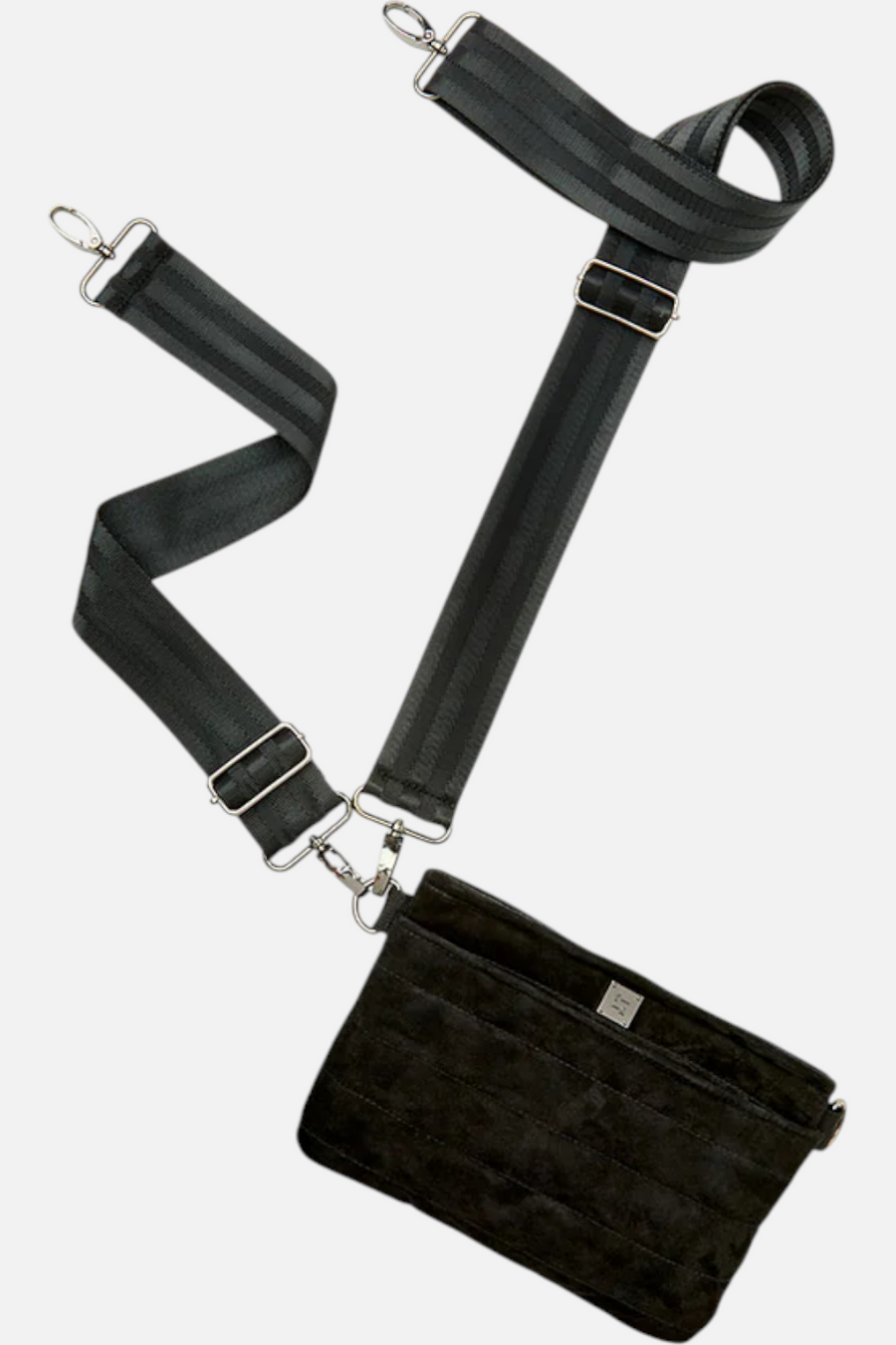 Bum Bag 2.0 in Black Luxe Suede – back view