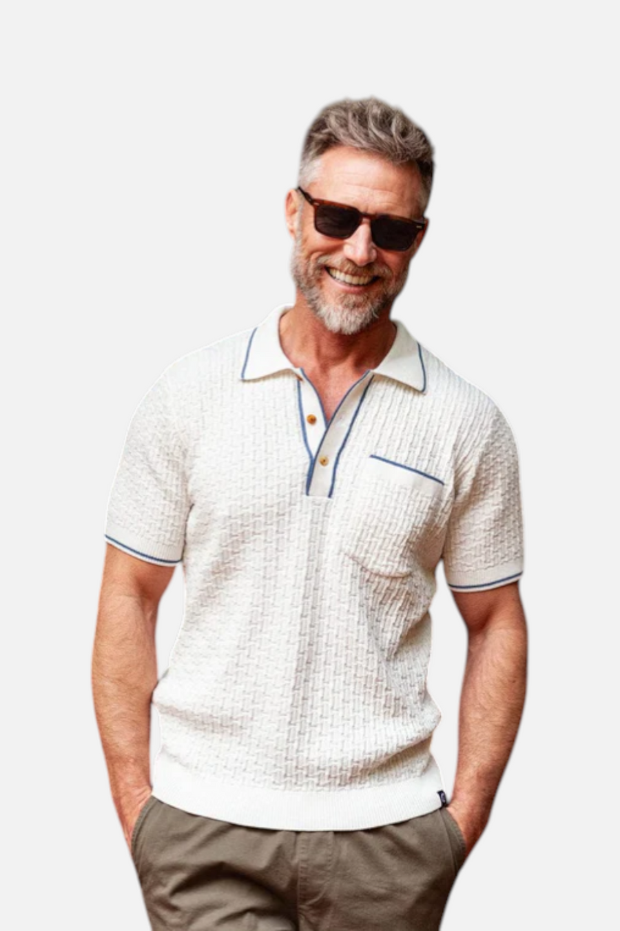 Criquet Men's Bungalow Sweater Polo in White