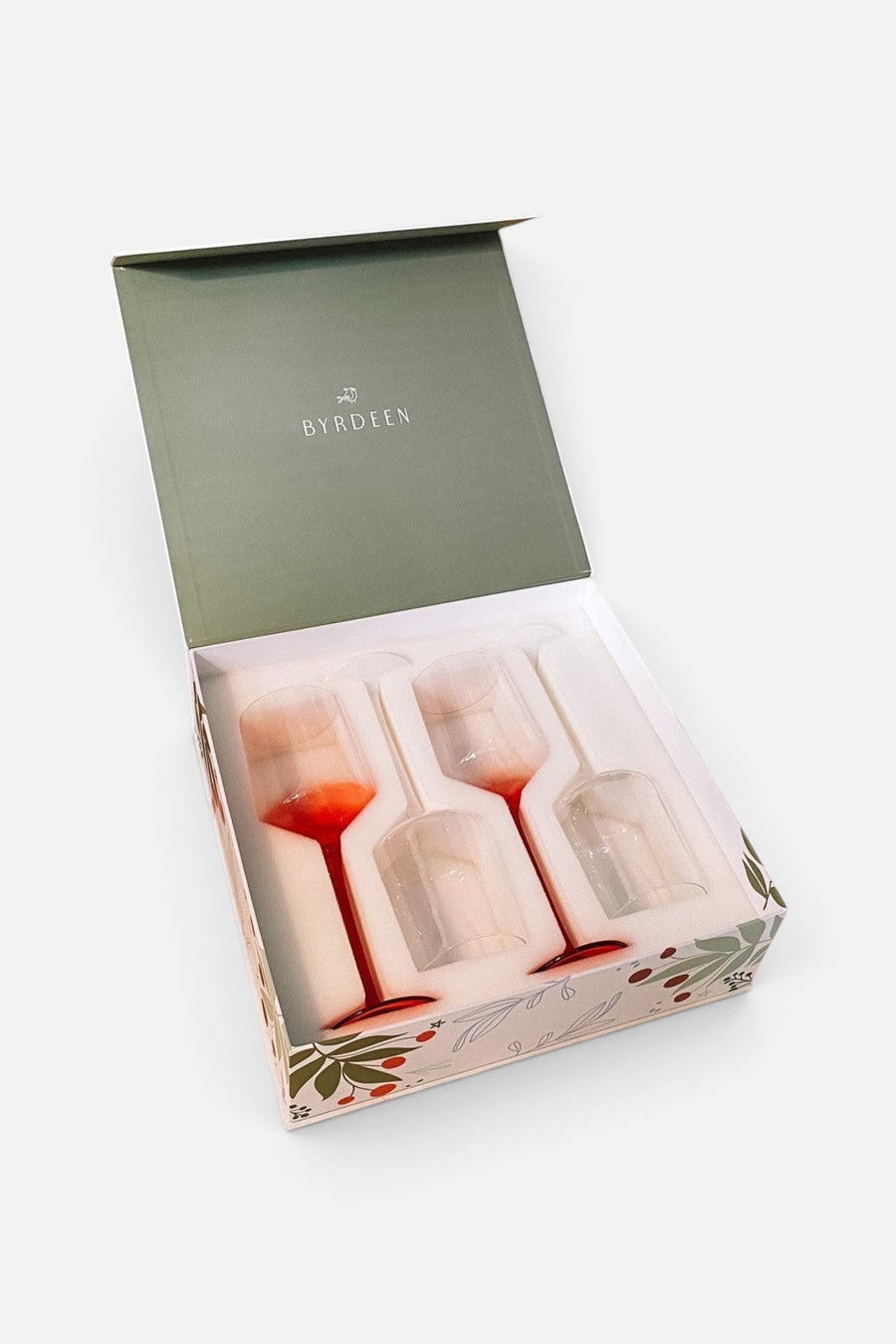 Byrdeen Frosted Berry Wine Glass Set of 4 – back view