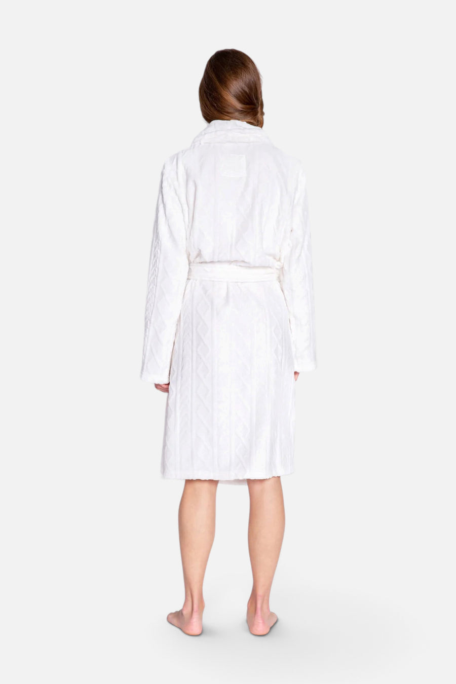 Cable Knit Robe in Ivory – flat lay