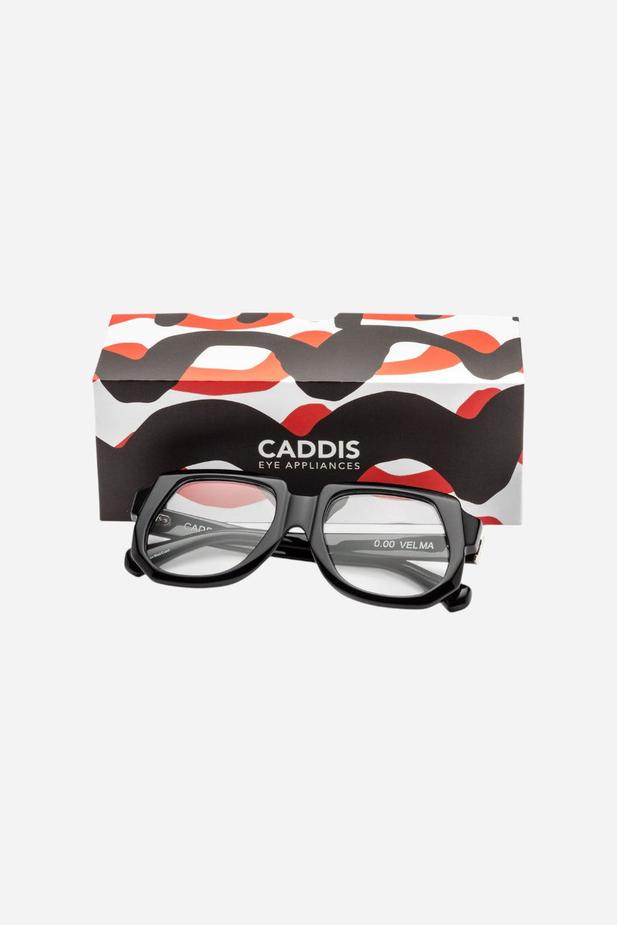 Caddis Velma Readers in Gloss Black 2.50 – flat lay