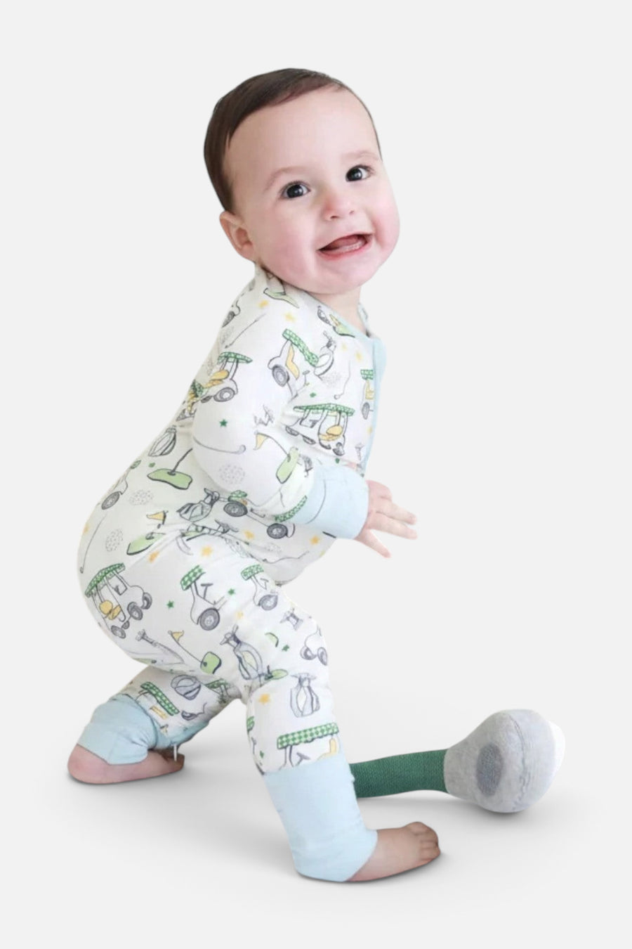 Caden Lane Country Club Cuties Convertible Bamboo Zip Romper – side view