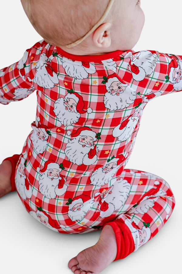Caden Lane Cozy Claus Bamboo Convertible Zipper Romper